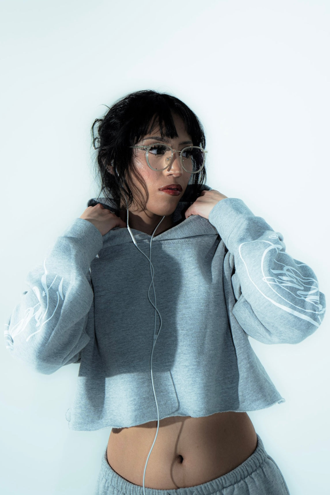 Scripture Cropped Hoodie (GRAY)